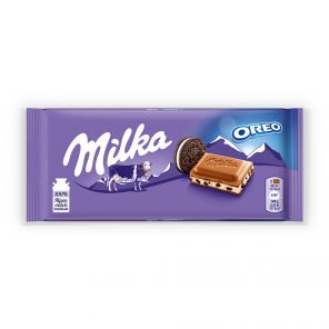 Milka Oreo kousky kakaových sušenek v mléčné čokoládě 100g