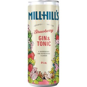OBJ Božkov RTD MillHills Strawberry Fields Gin & Tonic 6%, plech 0,25L