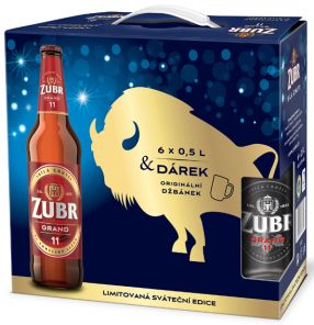 Zubr Grand (+ skleněný půllitr), 6x láhev 0,5L