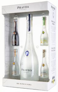 Pravda Vodka ( + 4xMini Ochucená 0,05L ) 0,7L 40%